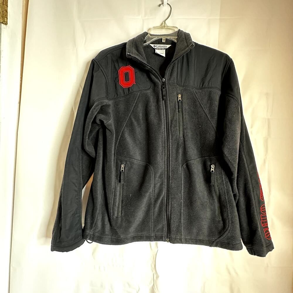 Columbia Brand, Men's "OHIO STATE" Long sleeve fleece jacket Size Medium Vintage